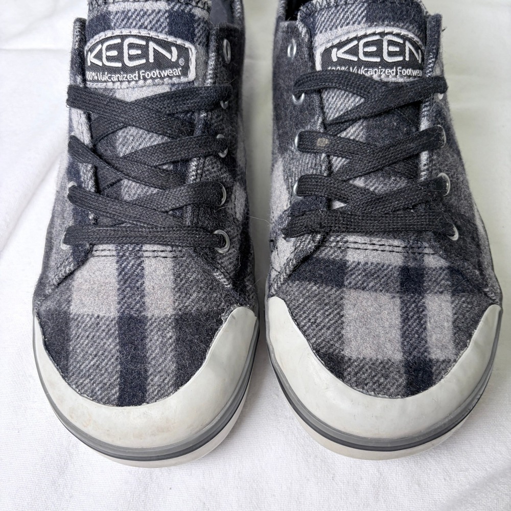 Keen Elsa III Sneakers Wool Plaid Black White Low Top Shoe Women's 7.5